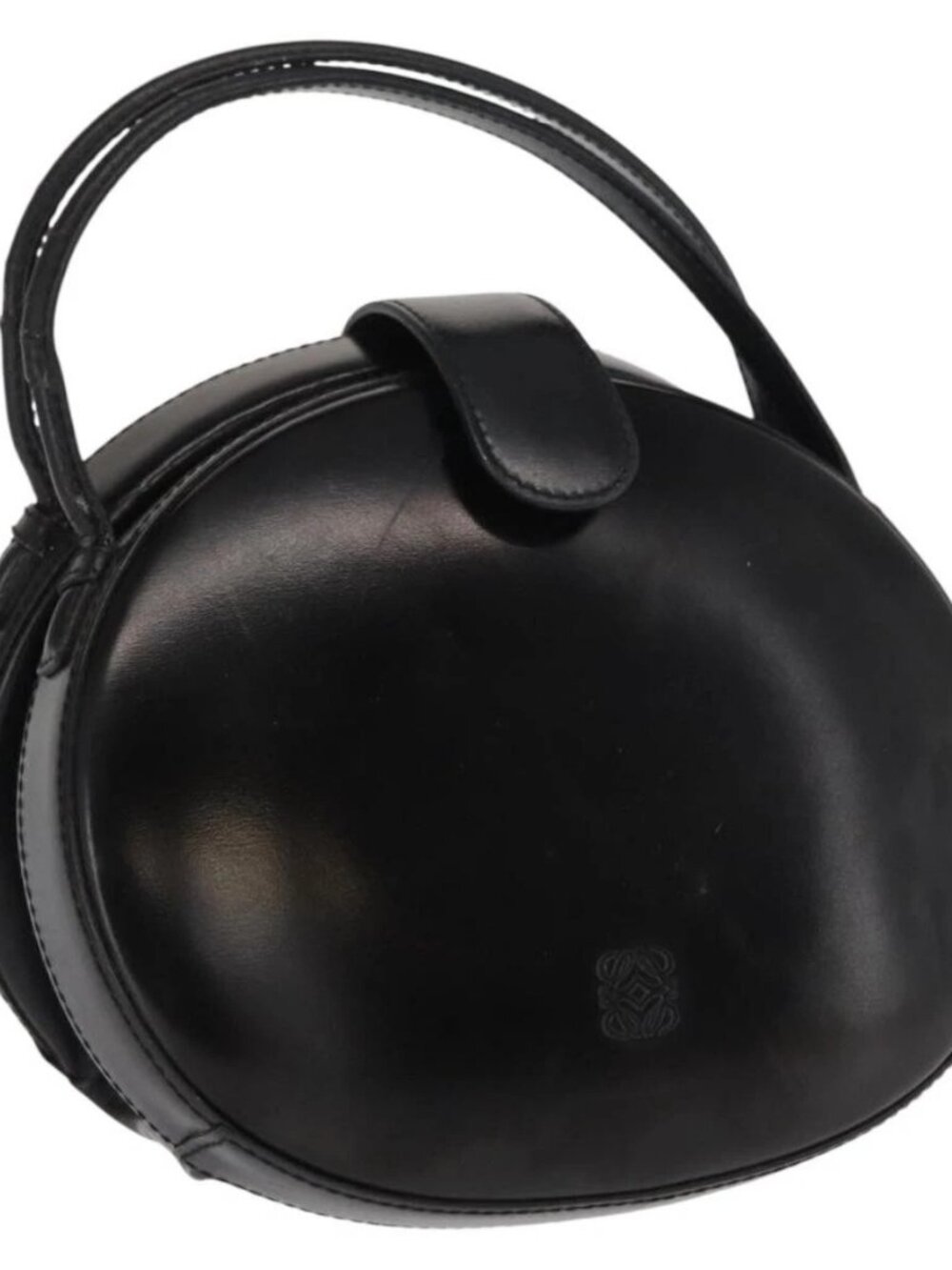 LOEWE Hand Bag Leather Black Gold Auth bs33105 - Picture 2 of 16